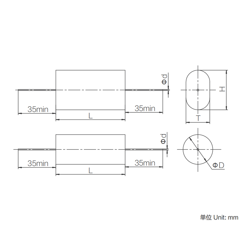 Capacitor de filme de poliéster metalizado CL20 (tipo axial)